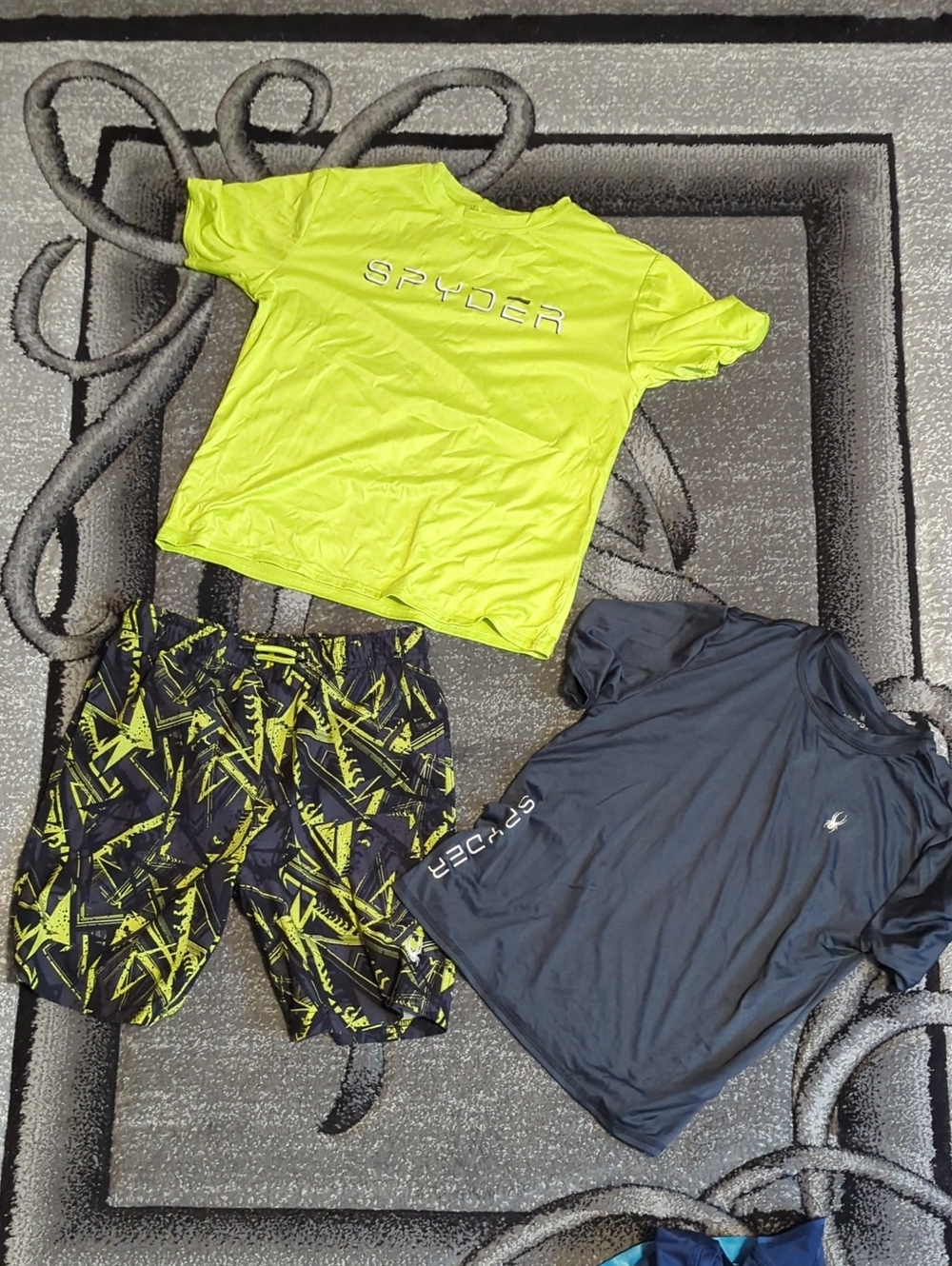 ⭐️ 5/ $25  Spyder Aqua Performance Teess and Swim Shorts lg 10/12